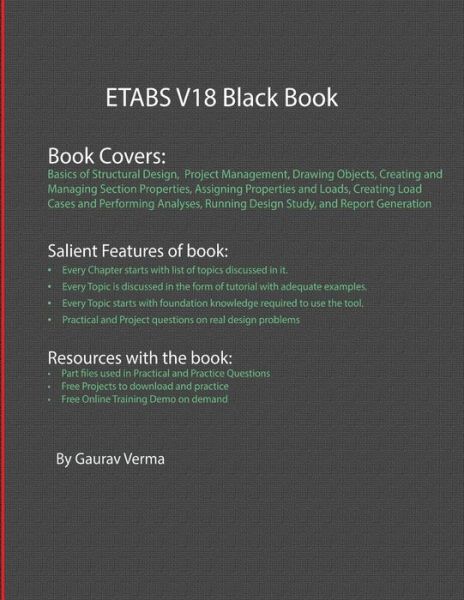 ETABS V18 Black Book - Gaurav Verma - Kirjat - Cadcamcae Works - 9781988722849 - torstai 27. helmikuuta 2020