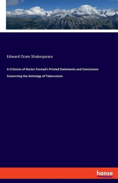 A Criticism of Doctor Forma - Shakespeare - Böcker -  - 9783337865849 - 6 december 2019