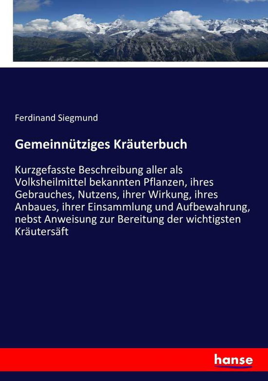 Cover for Siegmund · Gemeinnütziges Kräuterbuch (Book) (2016)