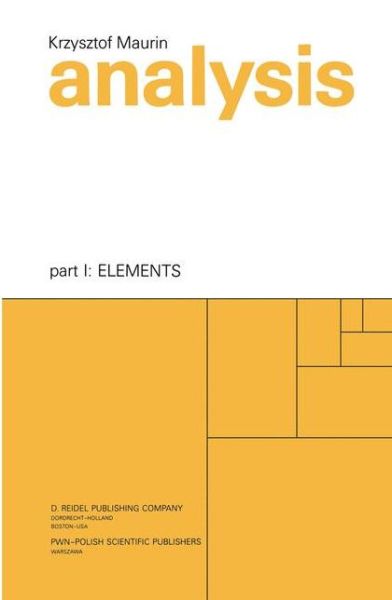 Cover for K. Maurin · Analysis (Elements) - Analysis (Hardcover Book) (1976)