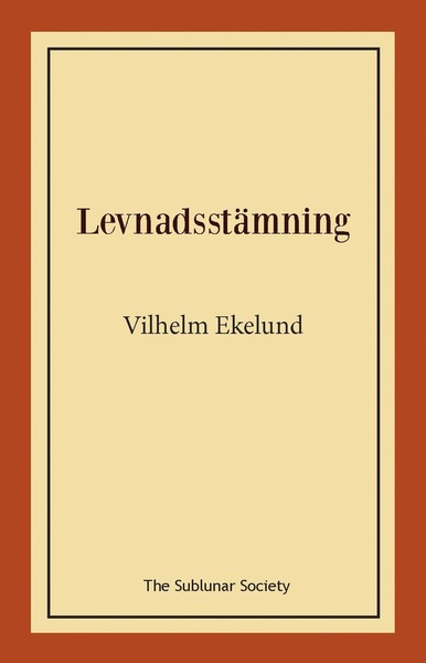 Cover for Vilhelm Ekelund · Levnadsstämning (Paperback Book) (2020)