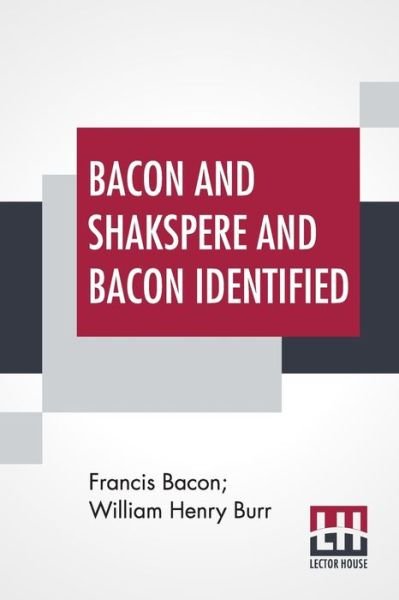 Cover for Francis Bacon · Bacon And Shakspere And Bacon Identified (Paperback Book) (2020)