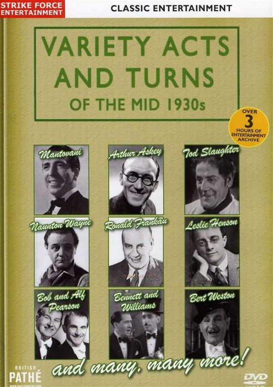 VARIETY ACTS AND TURNS OF THE MID 1930s - Classic Entertainment - Elokuva - Strike Force Entertainment - 5013929671850 - maanantai 29. lokakuuta 2012