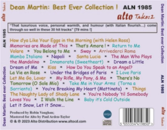 Best Ever Collection - Dean Martin - Musik - ALTO - 5055354419850 - 1. März 2023