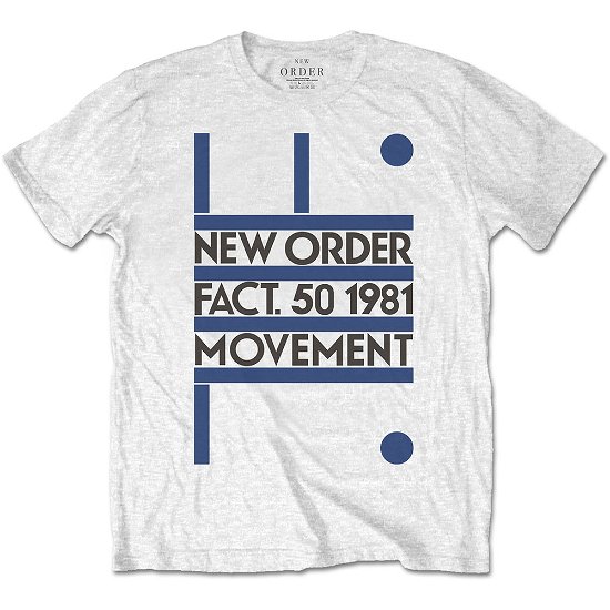 New Order Unisex T-Shirt: Movement - New Order - Marchandise -  - 5056170690850 - 