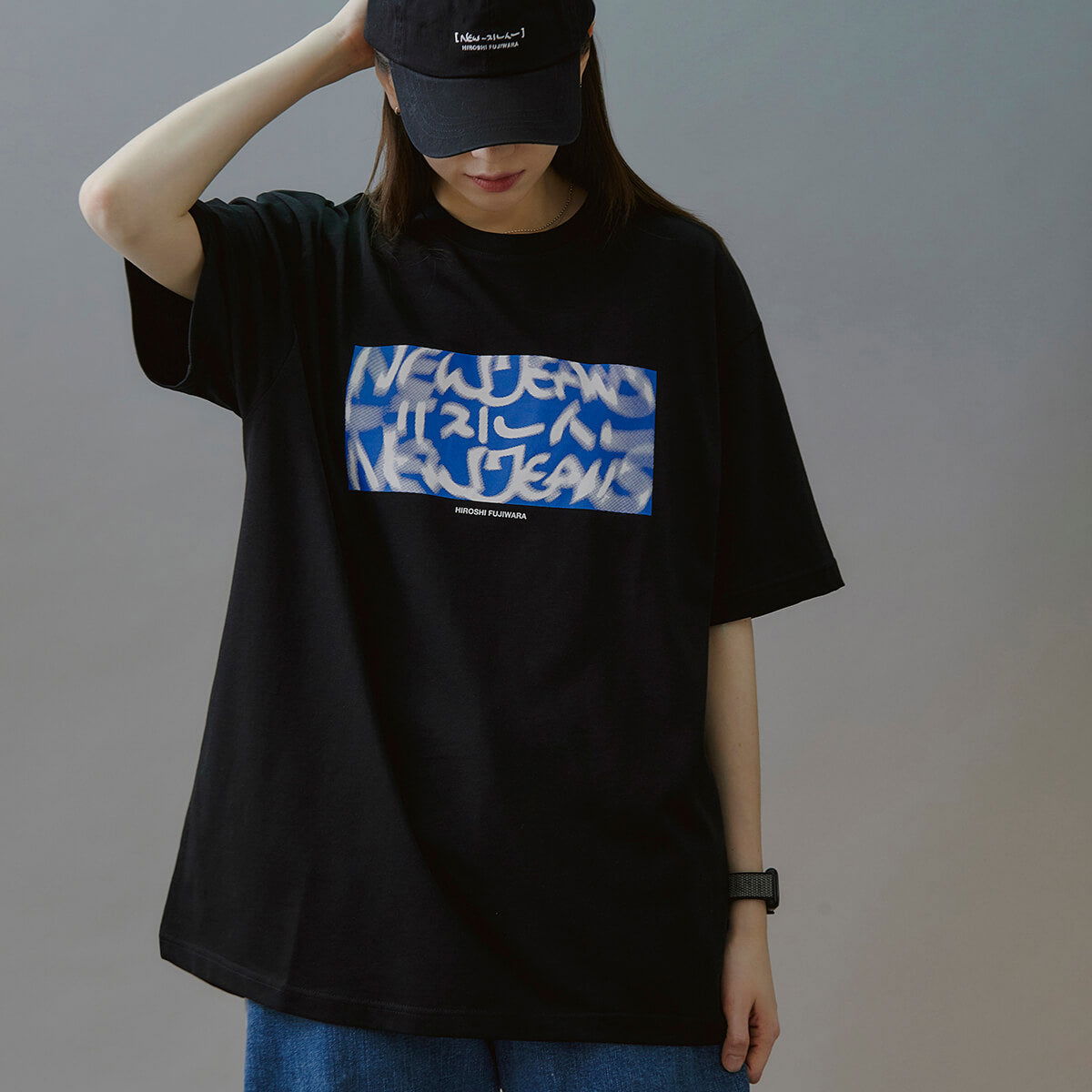 NEWJEANS · Newjeans x Hiroshi Fujiwara - Black T-shirt 2 (T-shirt) [size L]  [Size Large] (2024)