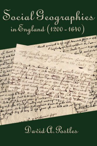 Cover for David A. Postles · Social Geographies in England (1200-1640) (Pocketbok) (2007)