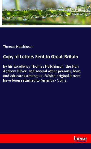 Cover for Hutchinson · Copy of Letters Sent to Grea (N/A)