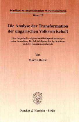 Cover for Banse · Die Analyse der Transformation de (Book) (1997)