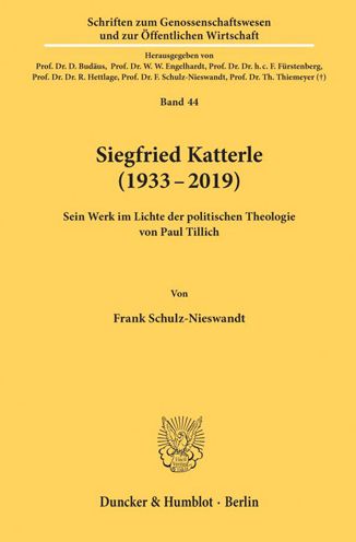 Cover for Schulz-Nieswandt · Siegfried Katterle (19 (Book) (2020)