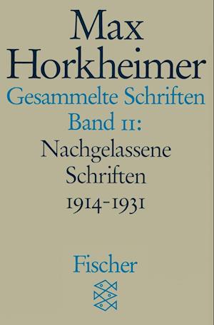 Cover for Max Horkheimer · Gesammelte Schriften XI (Paperback Book) (1987)