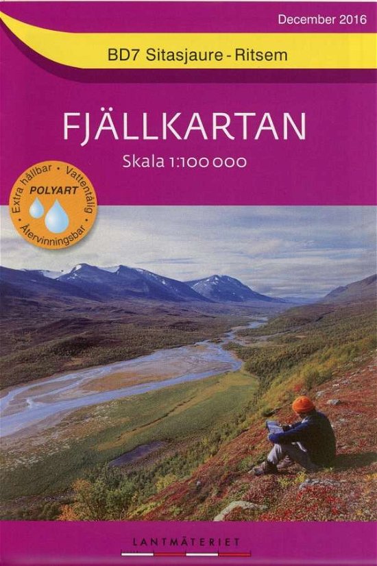 Cover for Fjällkartan BD 07 · Sitasjaure-Ritsem 1:100 000 (Print) (2017)