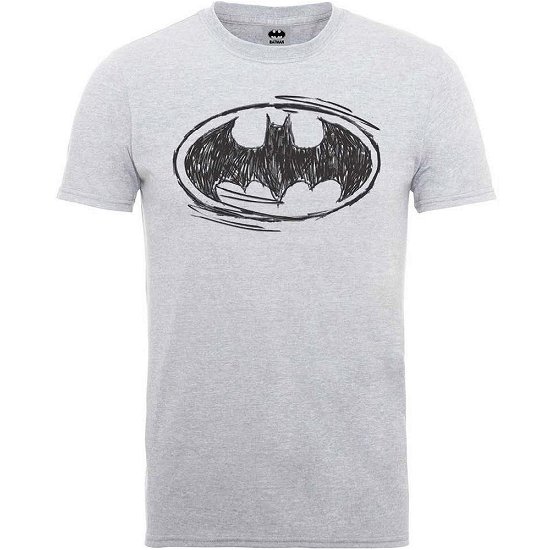 Cover for DC Comics · DC Comics Unisex Tee: Batman Sketch Logo (CLOTHES) [size S] [Grey - Unisex edition]