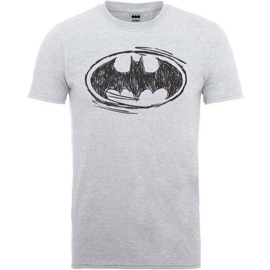 Cover for DC Comics · DC Comics Unisex Tee: Batman Sketch Logo (Kläder) [size S] [Grey - Unisex edition]