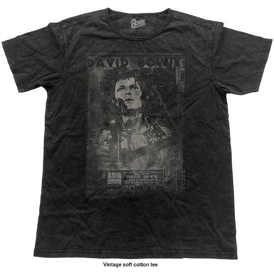 David Bowie: Live (Vintage Finish) (T-Shirt Unisex Tg S) - Rock Off - Produtos - Bravado - 5055979992851 - 