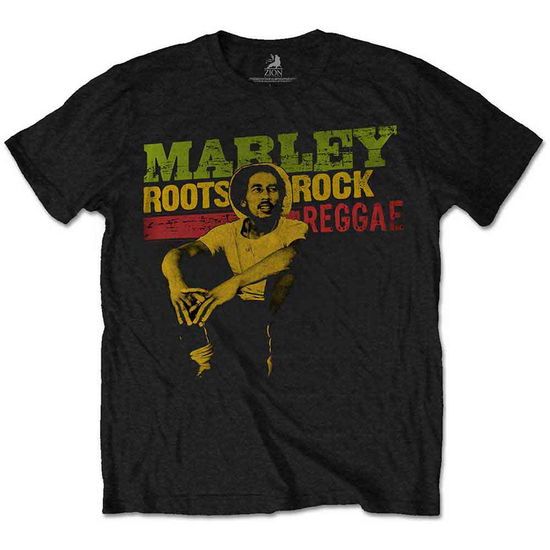 Bob Marley Kids T-Shirt: Roots, Rock, Reggae (Black) (5-6 Years) - Bob Marley - Produtos - - 5056368623851 - 28 de março de 2022