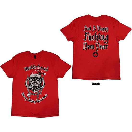 Motorhead Unisex T-Shirt: Christmas 2017 (Red) (Back Print) - Motörhead - Merchandise -  - 5056368694851 - September 16, 2021