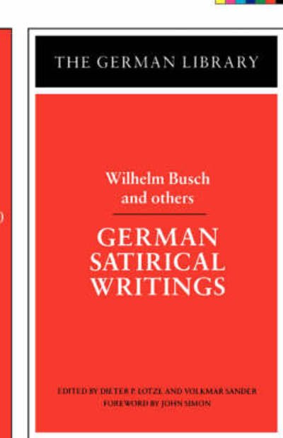 Cover for Wilhelm Busch · German Satirical Writings - German Library S. (Pocketbok) (2001)