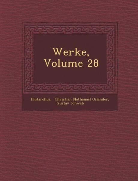 Cover for Plutarch · Werke, Volume 28 (Paperback Bog) (2012)