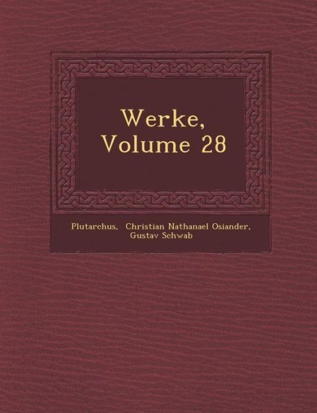 Cover for Plutarch · Werke, Volume 28 (Paperback Book) (2012)