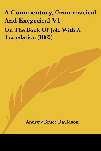 Cover for Andrew Bruce Davidson · A Commentary, Grammatical and Exegetical V1: on the Book of Job, with a Translation (1862) (Paperback Book) (2008)