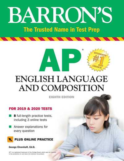 Cover for George Ehrenhaft · AP English Language and Composition: With Online Tests - Barron's Test Prep (Paperback Book) [Eighth edition] (2019)