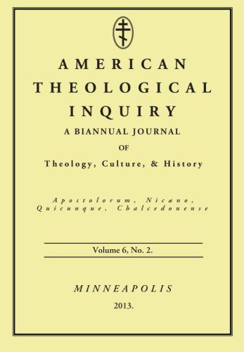 Cover for Gannon Murphy · American Theological Inquiry, Volume Six, Issue Two: a Biannual Journal of Theology, Culture, and History (Paperback Book) (2013)