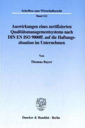 Cover for Bayer · Auswirkungen eines zertifizierten (Book) (1998)