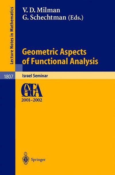 Cover for V D Milman · Geometric Aspects of Functional Analysis: Israel Seminar 2001-2002 - Lecture Notes in Mathematics (Paperback Book) (2003)
