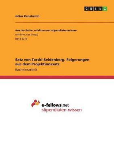 Cover for Berner · Satz von Tarski-Seidenberg. Folg (Book) (2016)