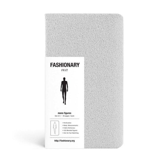 Fashionary Mini Felt Grey Mens Sketchbook A6 (Set of 3) - Fashionary - Books - Fashionary International Limited - 9789887710851 - January 10, 2016