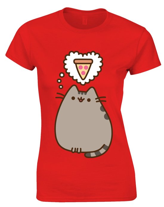 Pusheen: Pizza Thoughts (Red) (T-Shirt Donna Tg. L) - Pusheen - Andet - PHM - 0803343136852 - 24. oktober 2016