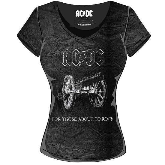 AC/DC Ladies Tee: About to Rock (Acid Wash) - AC/DC - Merchandise - ROFF - 5055979924852 - 30. juni 2016