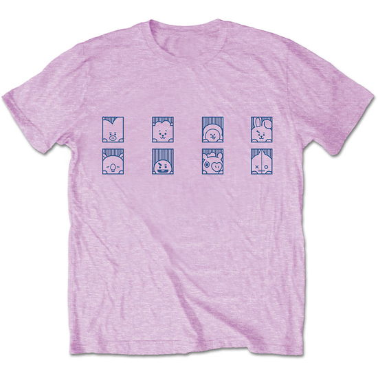 Cover for Bt21 · BT21 Unisex T-Shirt: Group Squares (Pink) (T-shirt) [size S] [Pink - Unisex edition] (2019)