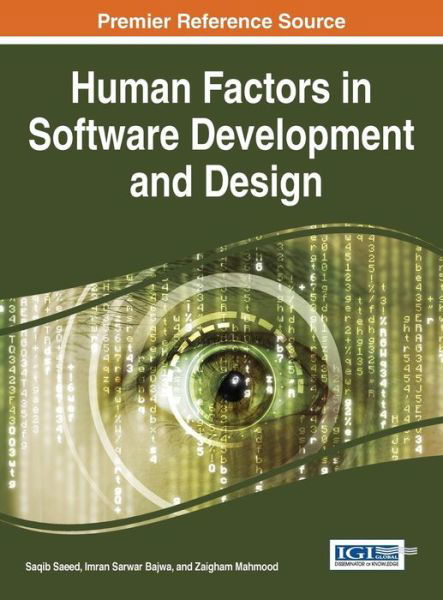 Cover for Saqib Saeed · Human Factors in Software Development and Design (Hardcover Book) (2014)