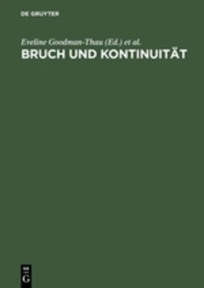 Bruch Und Kontinuitaet Juedisches Denken in Der Europaeischen Geistesgeschichte - Vch - Books - Wiley-VCH - 9783050027852 - December 1, 1995