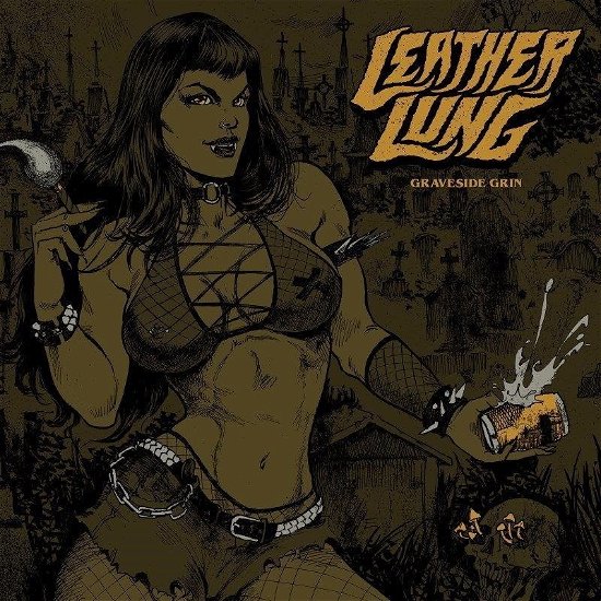 Cover for Leather Lung · Graveside Grin (Black and Yellow Marble Vinyl) (LP) (2024)