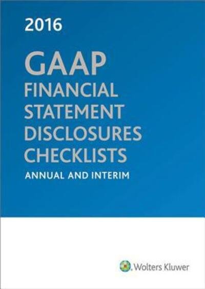 GAAP Financial Statement Disclosures Checklists - CCH Tax Law Editors - Böcker - CCH Inc. - 9780808042853 - 26 november 2015