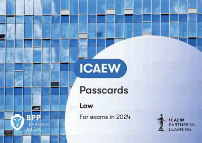Cover for BPP Learning Media · ICAEW Law: Passcards (Spiral Book) (2023)