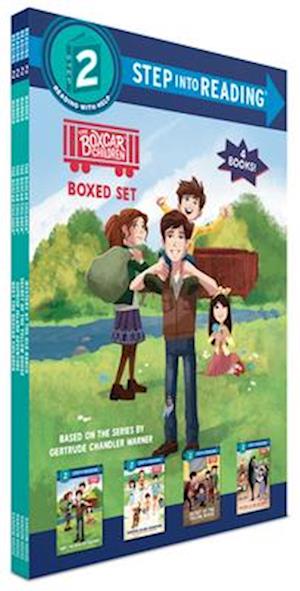 Cover for Gertrude Chandler Warner · Boxcar Children Step into Reading Boxed Set #1: Meet the Boxcar Children; Surprise Island Adventure; Secret of the Yellow House; and Mystery at the Old Ranch (Taschenbuch) (2025)