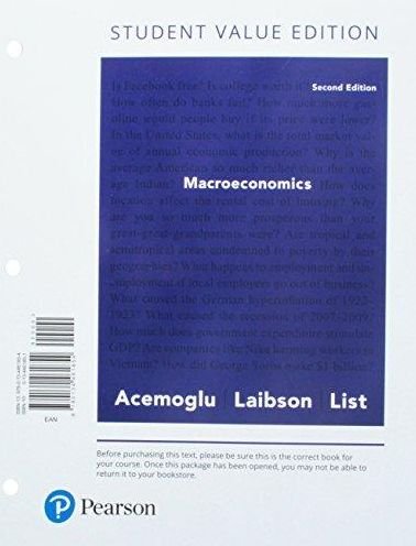 Macroeconomics, Student Value Edition - Daron Acemoglu - Libros - Pearson Education - 9780134461854 - 11 de julio de 2017