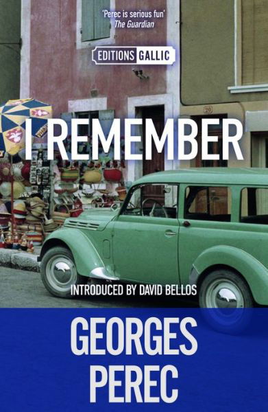 Cover for Georges Perec · I Remember - Editions Gallic (Paperback Book) (2020)