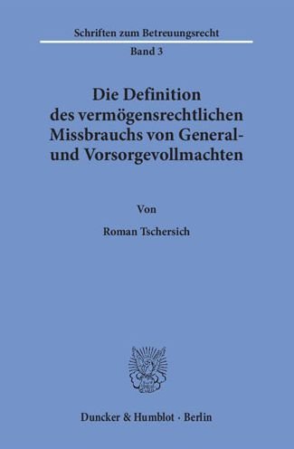 Cover for Tschersich · Die Definition des vermögens (Bog) (2015)