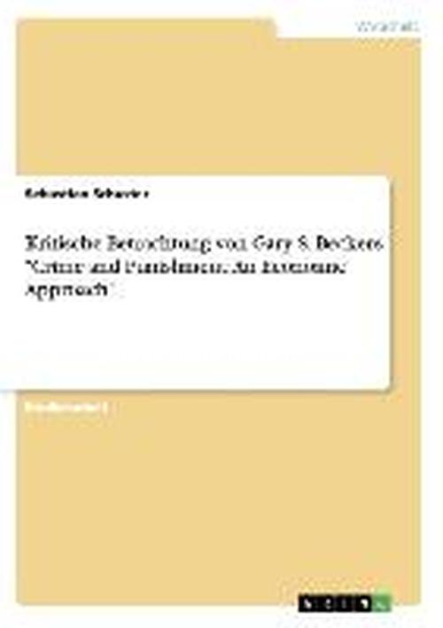 Cover for Schuster · Kritische Betrachtung von Gary (Book) [German edition] (2008)