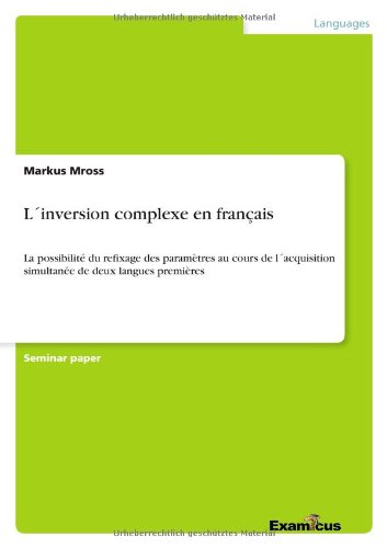 Cover for Markus Mross · Linversion Complexe en Francais (Taschenbuch) [French edition] (2012)