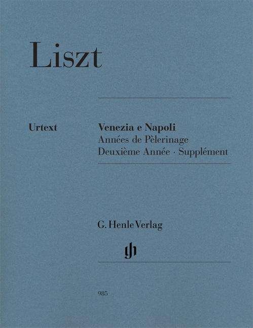 Cover for Liszt · Venezia e Napoli,Kl.HN985 (Bog)