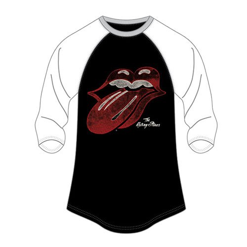 The Rolling Stones Ladies Raglan T-Shirt: Retro Tongue (Ladies Size 12) - The Rolling Stones - Merchandise - Bravado - 2100000210855 - 
