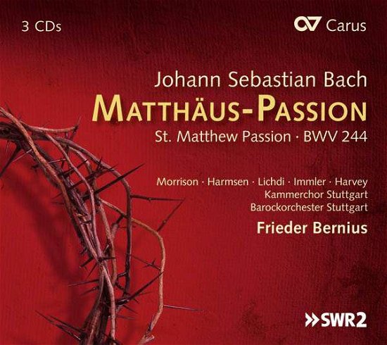 St. Matthew Passion Bwn 244 - Bach,j.s. / Morrison,hannah / Harmsen,sophie - Musik - CARUS - 4009350832855 - 8. april 2016
