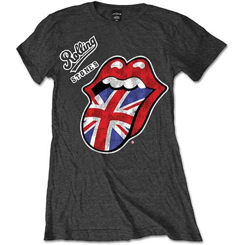 Cover for The Rolling Stones · The Rolling Stones Ladies T-Shirt: Vintage British Tongue (T-shirt) [size S] [Grey - Ladies edition]