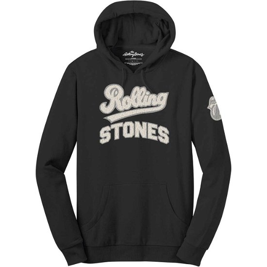 The Rolling Stones Unisex Pullover Hoodie: Team Logo & Tongue (Applique) - The Rolling Stones - Merchandise - MERCHANDISE - 5056170666855 - 30. desember 2019